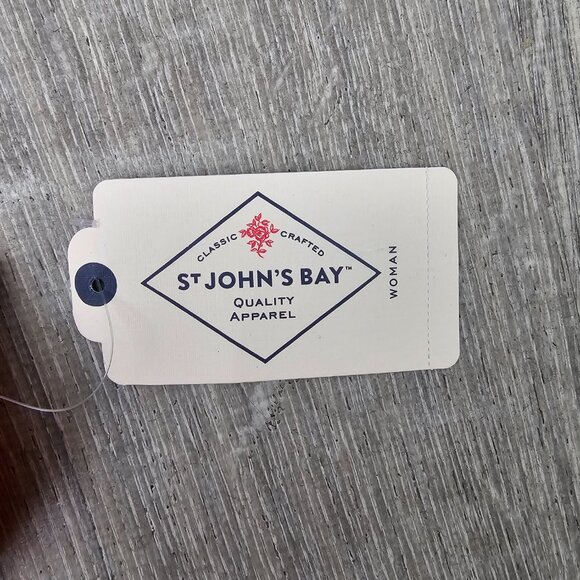 St. John's Bay Womens Split Crew Neck Short Sleeve T-Shirt. - Picture 5 of 5